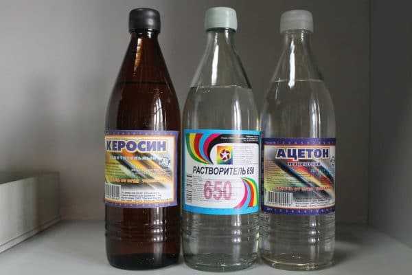 Керосин, растворитель и ацетон Составы для удаления клея с одежды