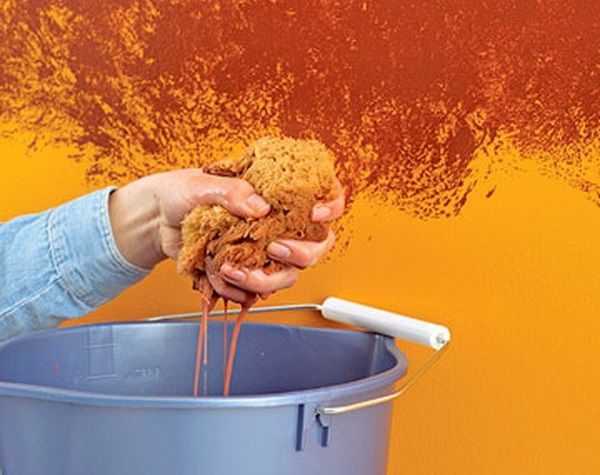 Применение губки для декора стен декоративная краска