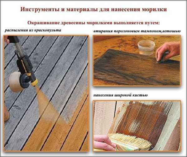 Нанесение морилки Способы нанесения морилки