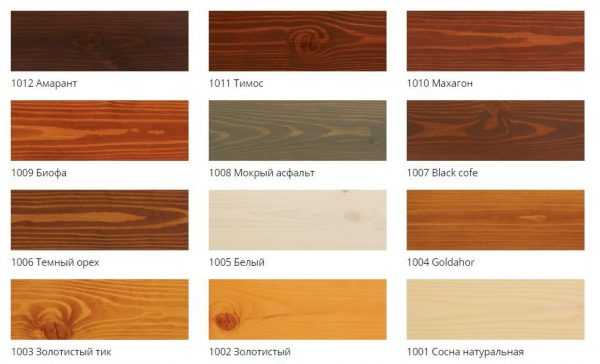 Оттенки пропитки для дерева Образцы цветов состава BIOFA