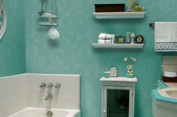 Стеклообои в ванной Стеклообои можно использовать в помещениях с повышенной влажностью