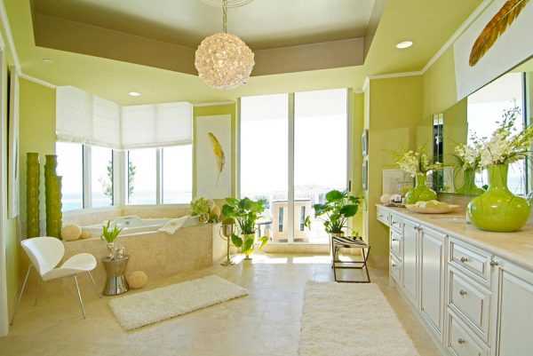 Дизайн кухни Светлые оттенки фисташкового успокаивают