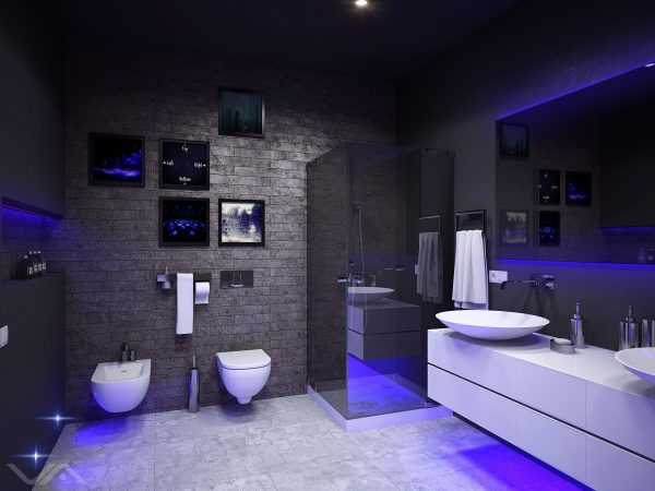 Организация освещения Светодиодная подсветка в ванной