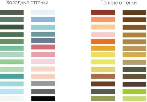 Палитра оттенков Теплые и холодные оттенки
