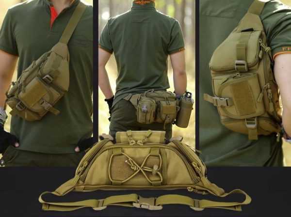 Тактический пояс с большим количеством карманов и креплений