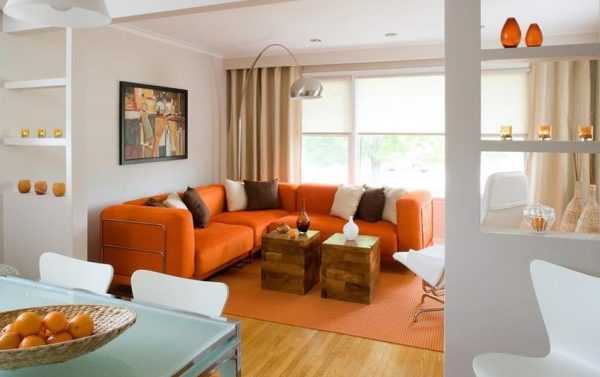 Угловой диван Мягкая мебель в интерьере гостиной