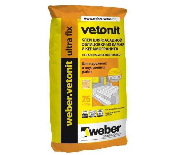 Ультра Фикс для тяжелой плитки Ultra Fix для фасадной облицовки