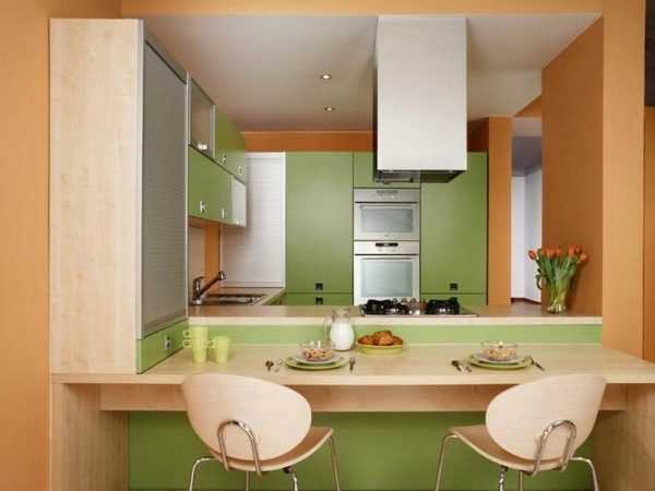 Салатовый цвет на кухне Хорошо сочетается с оттенками зеленого