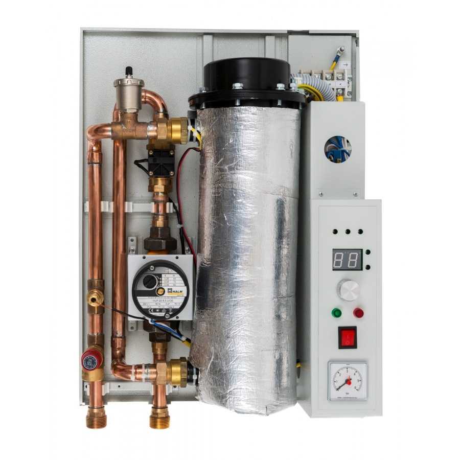 Самая простая конструкция у ТЭНовых котлов, работающих на базе трубчатых электронагревателей Электрический отопительный котел