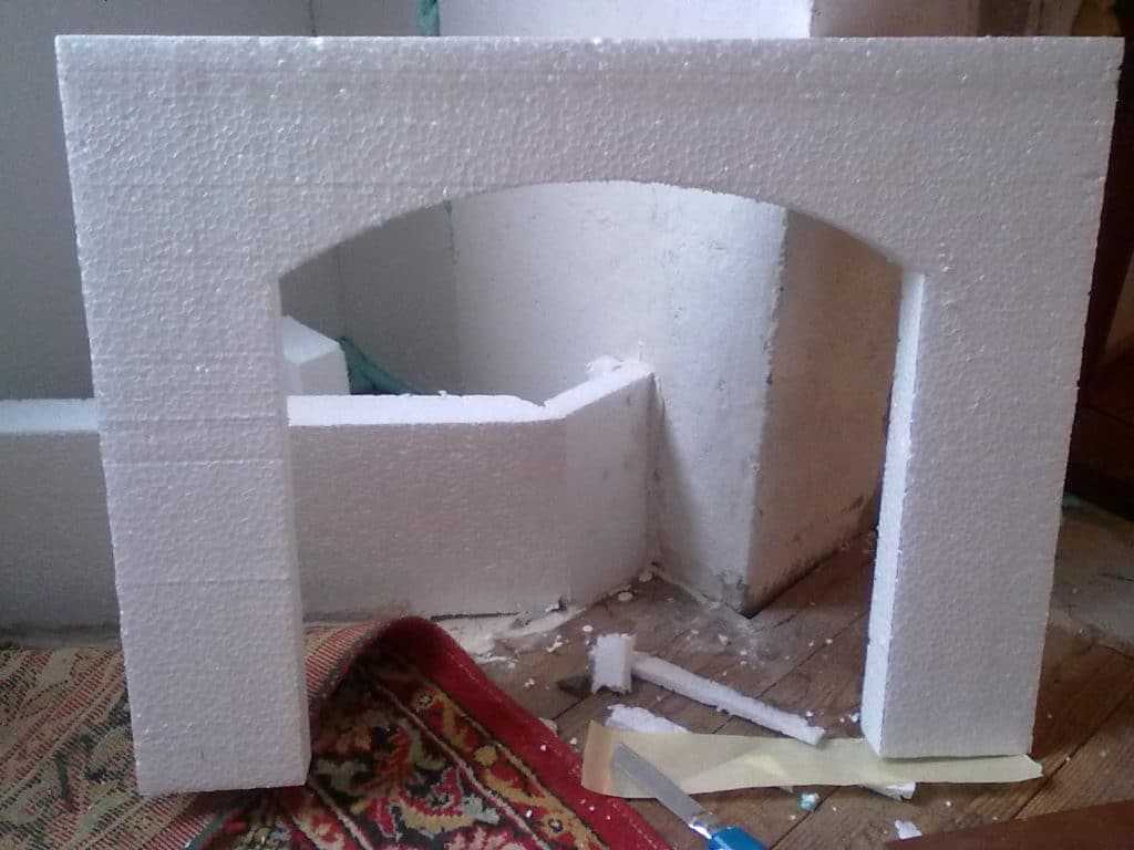 Камин из пенопласта Изготовление камина из пенопласта