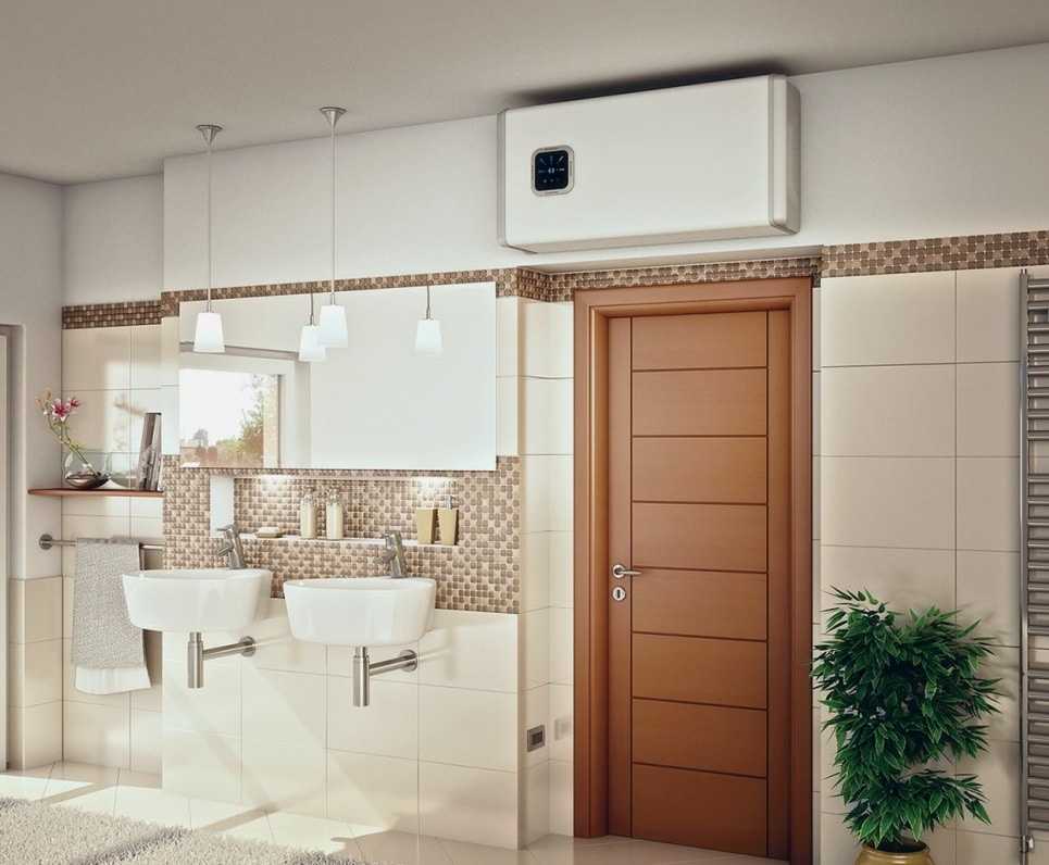 Водонагреватель над дверью Выгодная установка горизонтального водонагревателя