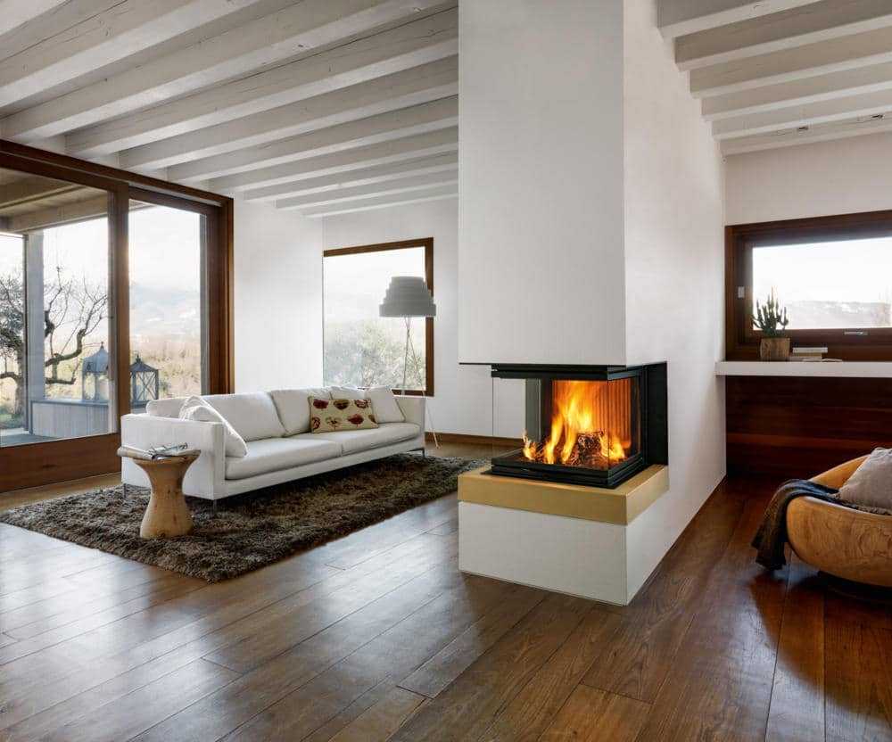 Стеклянный трехсторонний камин фото Стеклянный трехсторонний камин