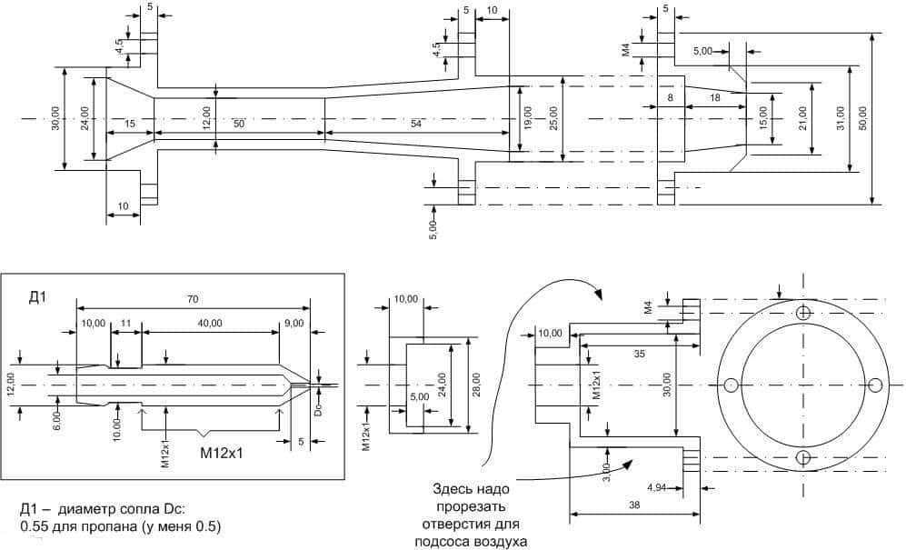 Чертеж газового кузнечного горна Кузнечный горн