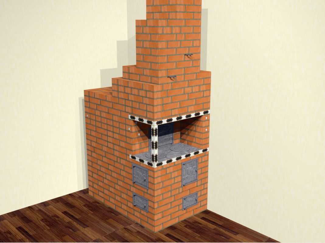 Печь русская с лежанкой и плитой схема