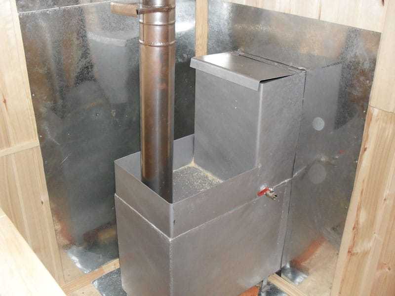 установка печи для бани из трубы