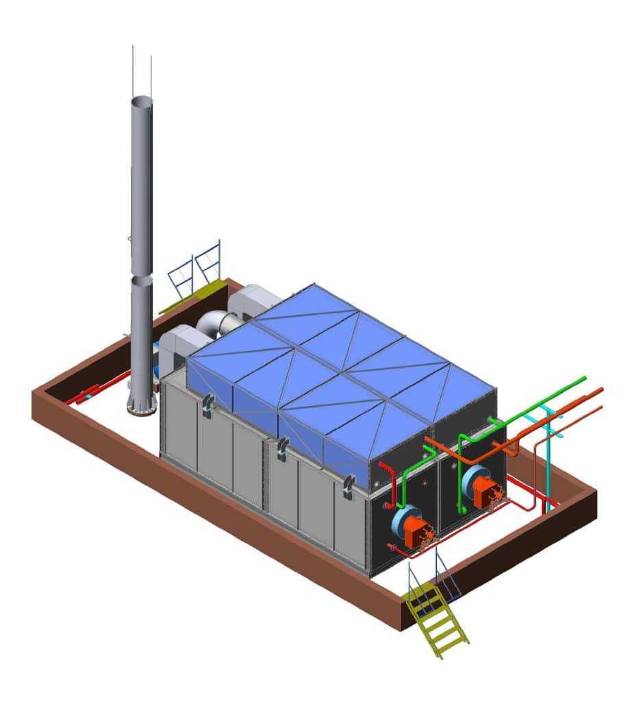 Трубчатая печь АНУ-5,5 предназначена для нагрева нефти, бензина, дизельного топлива Трубчатые печи